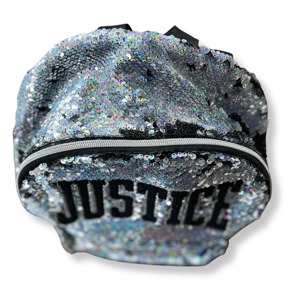 ✨ Justice Silver Reversible Sequin Laptop Backpack ✨ - Picture 5 of 9